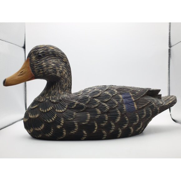 13.5"  Hand Carved and Hand Painted Wooden Mallard Hen Duck Decoy  -James Haddon - Picture 1 of 9